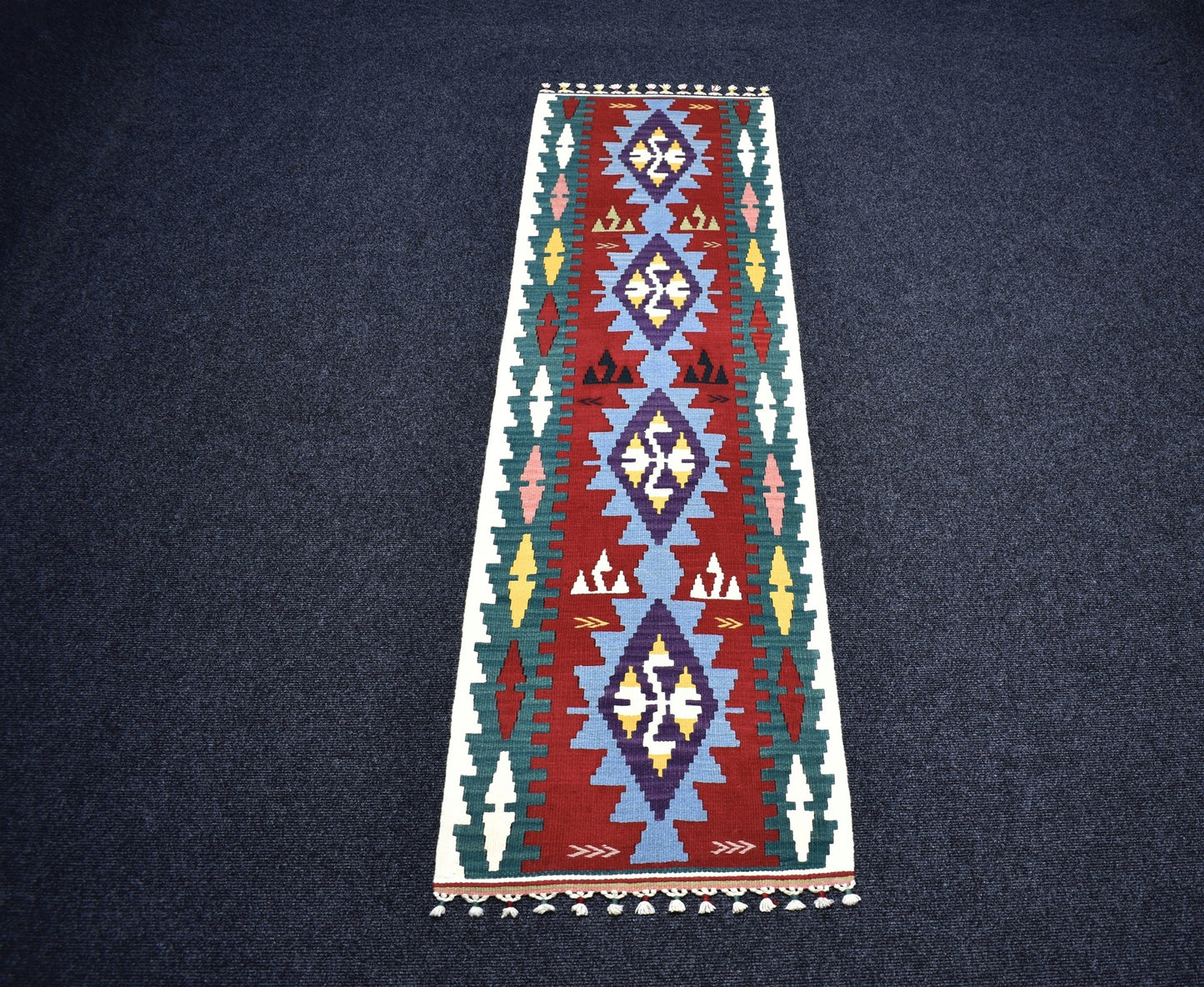 Yeni El Dokuma Otantik Pınarbaşı Kayseri Yün Mini Yolluk Kilim 7192