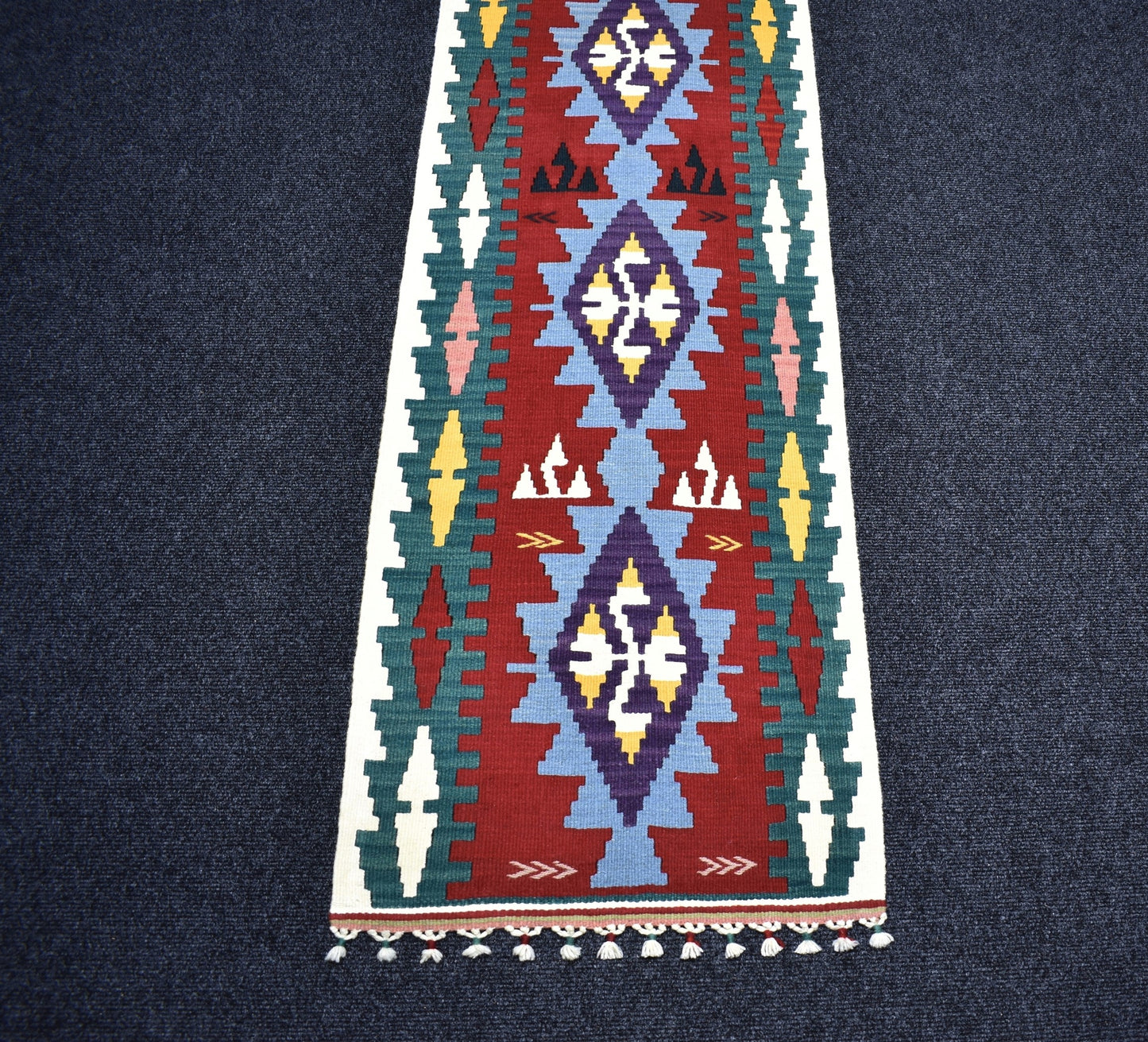Yeni El Dokuma Otantik Pınarbaşı Kayseri Yün Mini Yolluk Kilim 7192