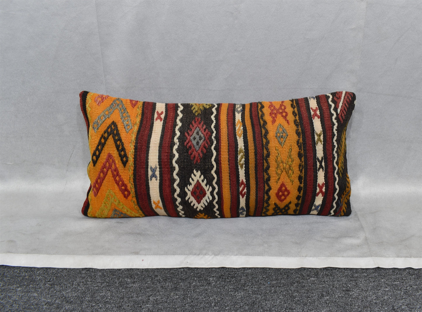 Yeni El Dokuma Dekoratif Lumbar Kilim Kırlent Yastık Kılıfı 7204