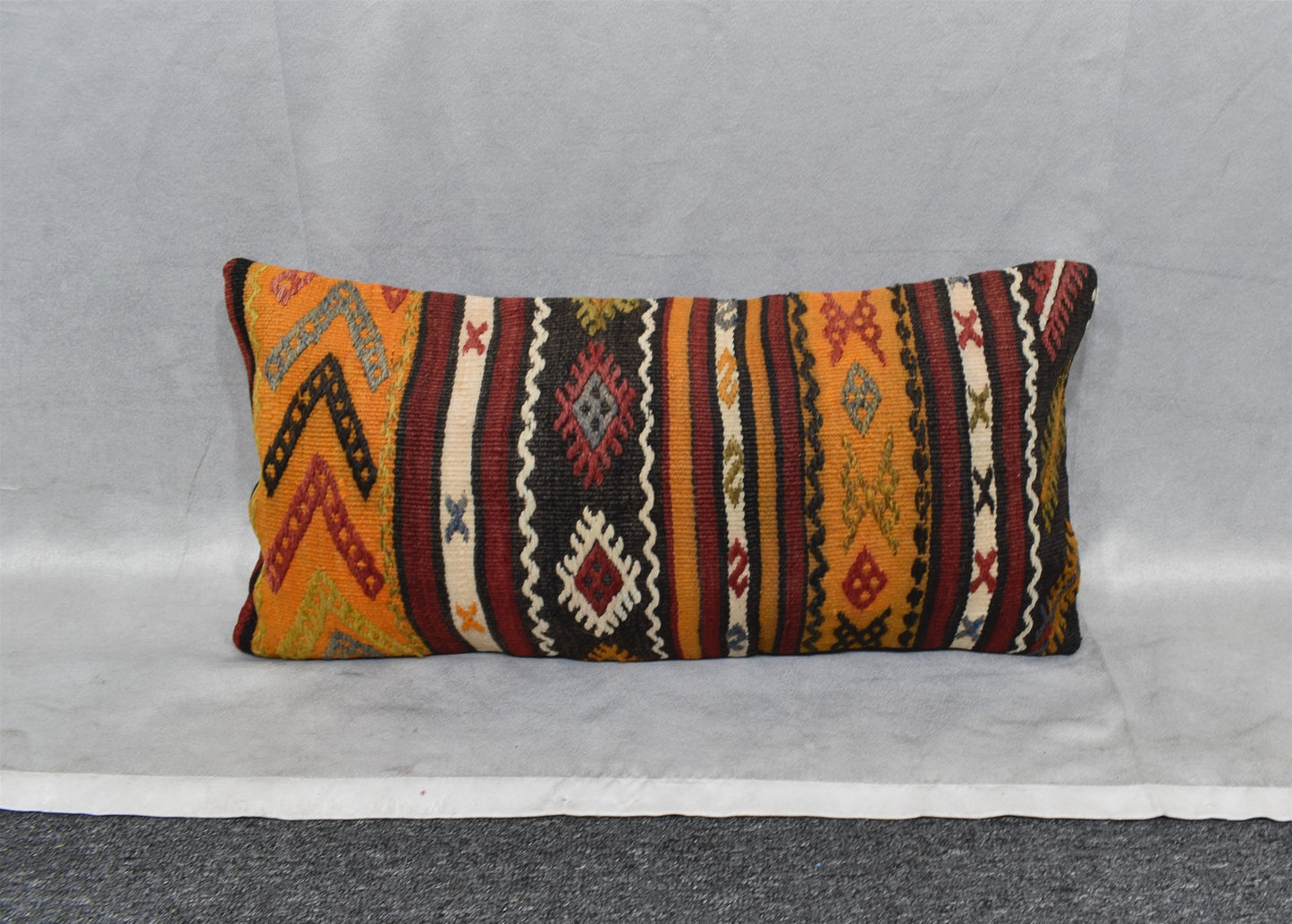 Yeni El Dokuma Dekoratif Lumbar Kilim Kırlent Yastık Kılıfı 7204