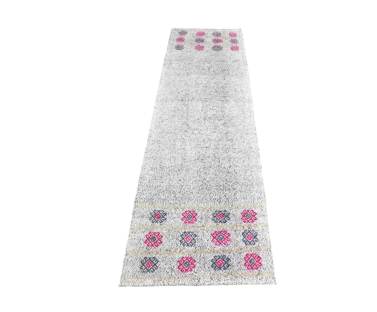 Yeni El Dokuma Ender Ak Pamuklu Yörük Yün Yolluk Kilim 7209