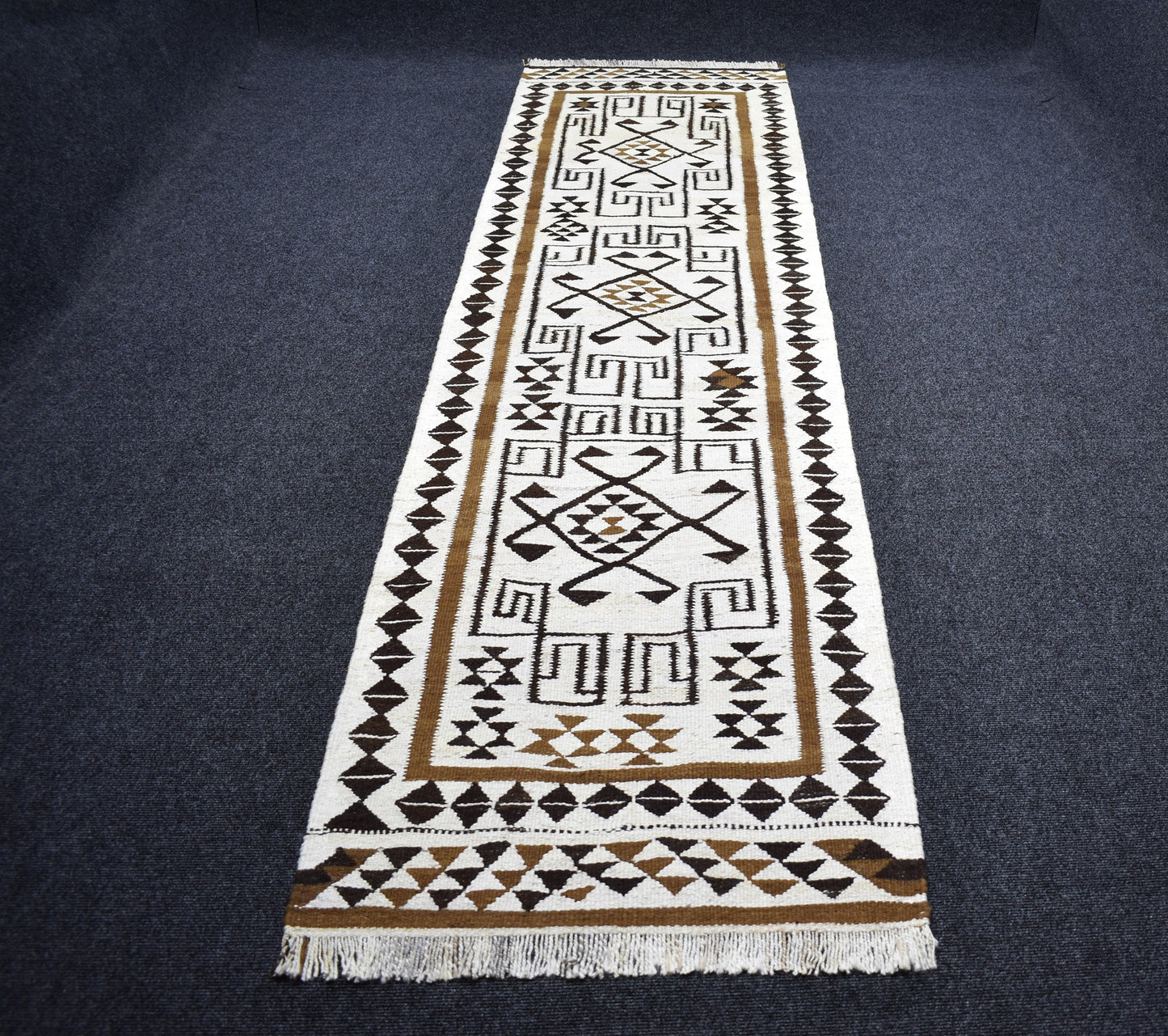 Vintage El Dokuma Nadir Naturel Herki Yolluk Yün Kilim 7232