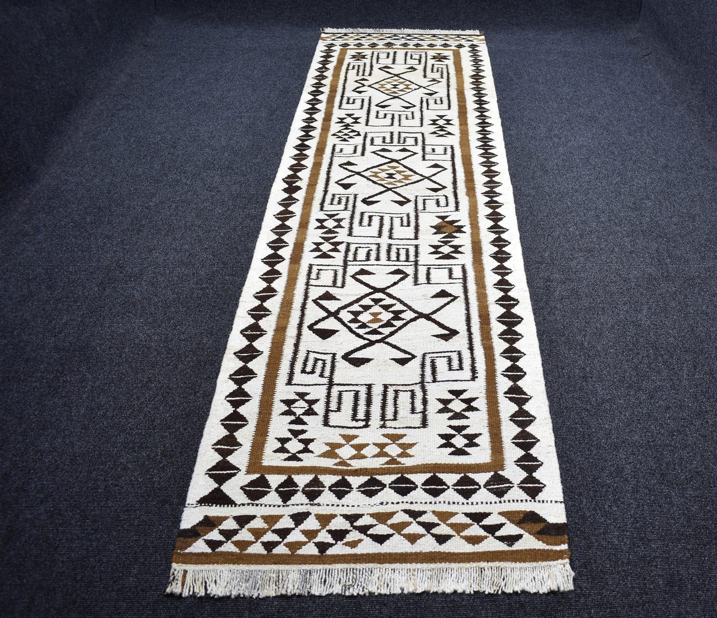 Vintage El Dokuma Nadir Naturel Herki Yolluk Yün Kilim 7232