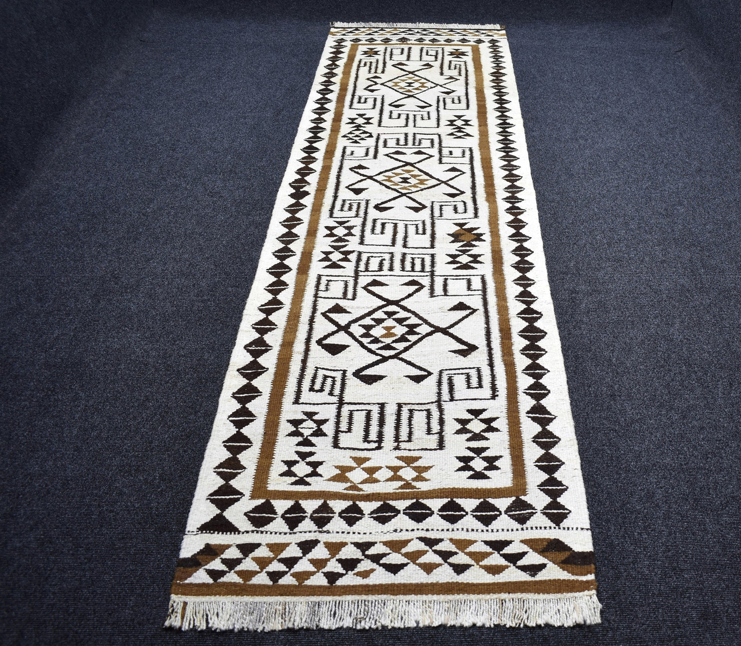 Vintage El Dokuma Nadir Naturel Herki Yolluk Yün Kilim 7232