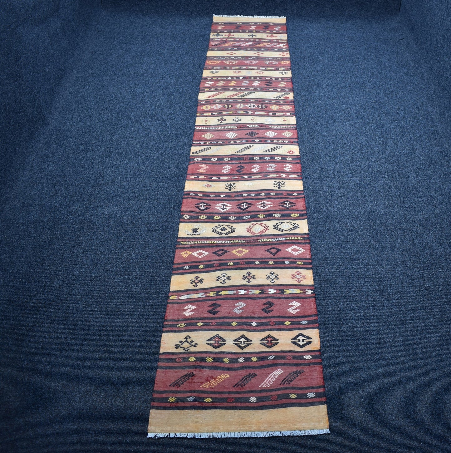 Vintage El Dokuması Şaheser Pastel Malatya Yolluk Yün Kilim 7249