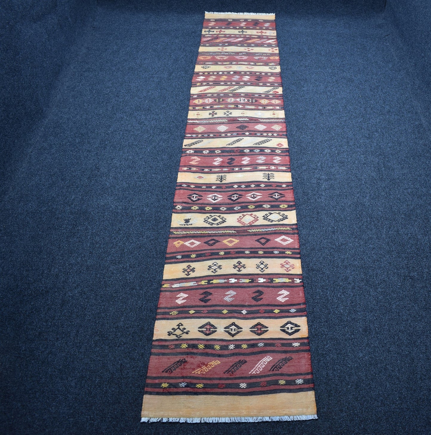 Vintage El Dokuması Şaheser Pastel Malatya Yolluk Yün Kilim 7249