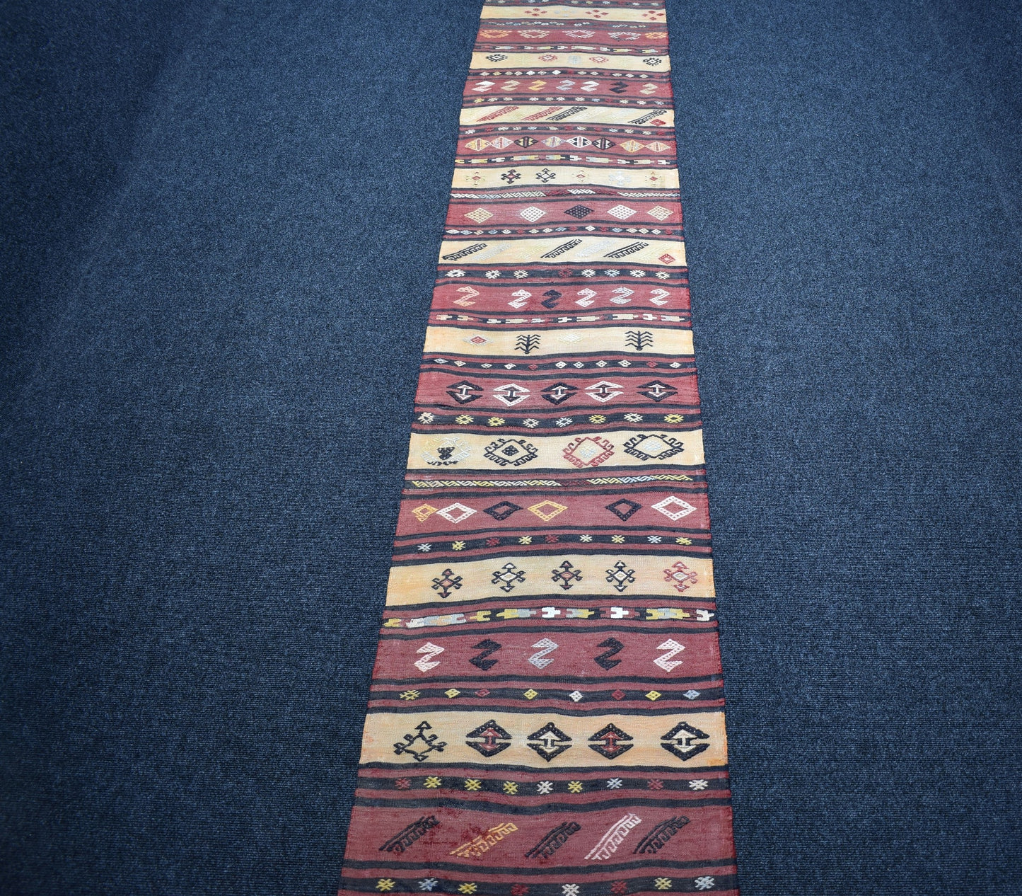 Vintage El Dokuması Şaheser Pastel Malatya Yolluk Yün Kilim 7249