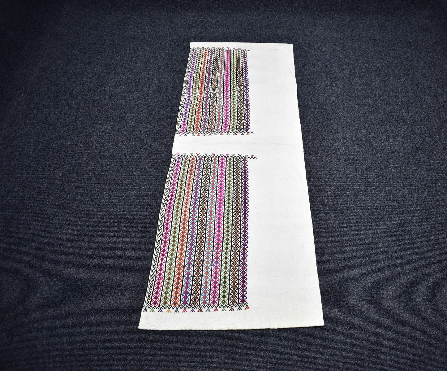 Yeni El Dokuma Otantik İnce Yörük Mini Yolluk Yün Cecim Kilim 7250