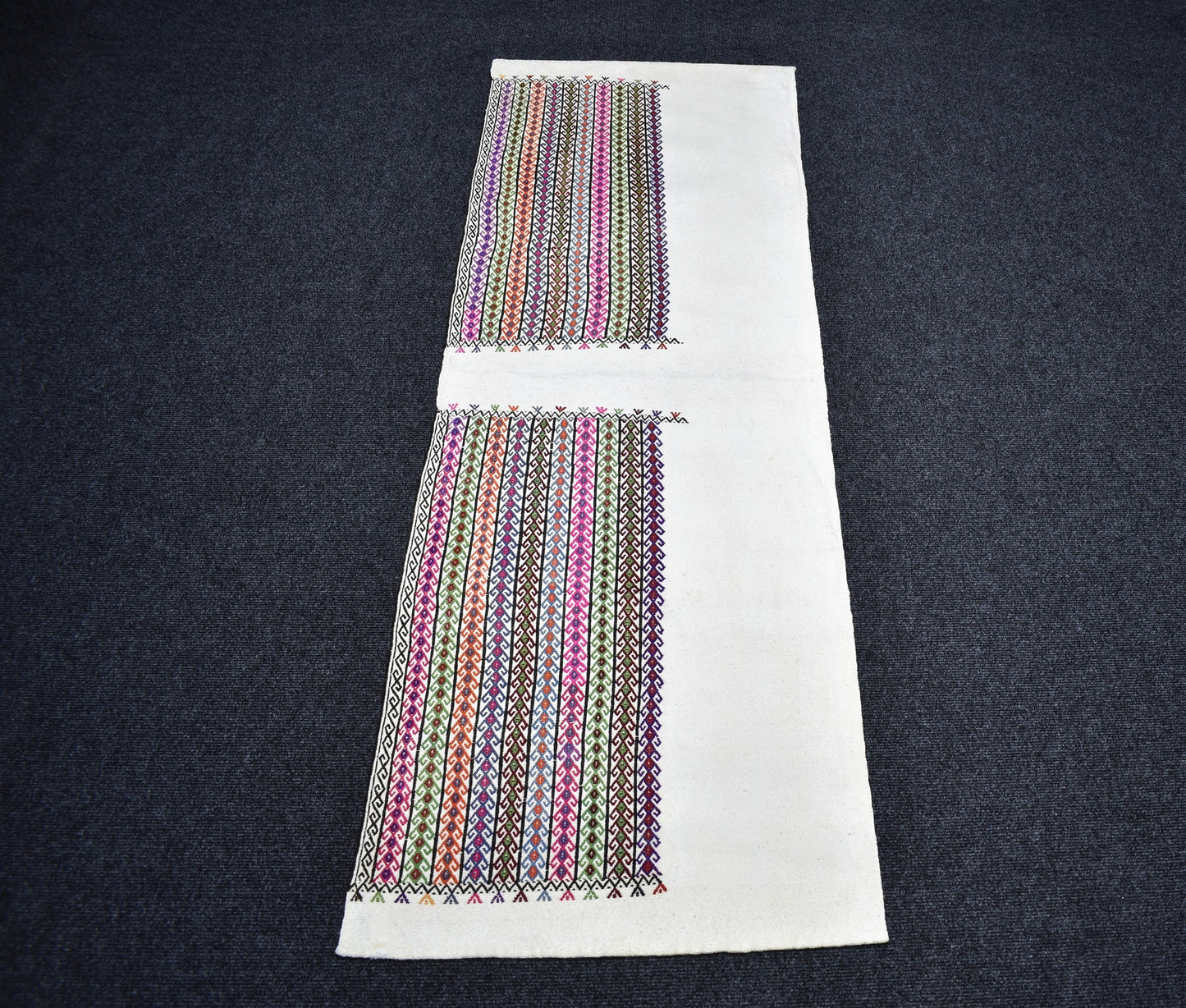 Yeni El Dokuma Otantik İnce Yörük Mini Yolluk Yün Cecim Kilim 7250