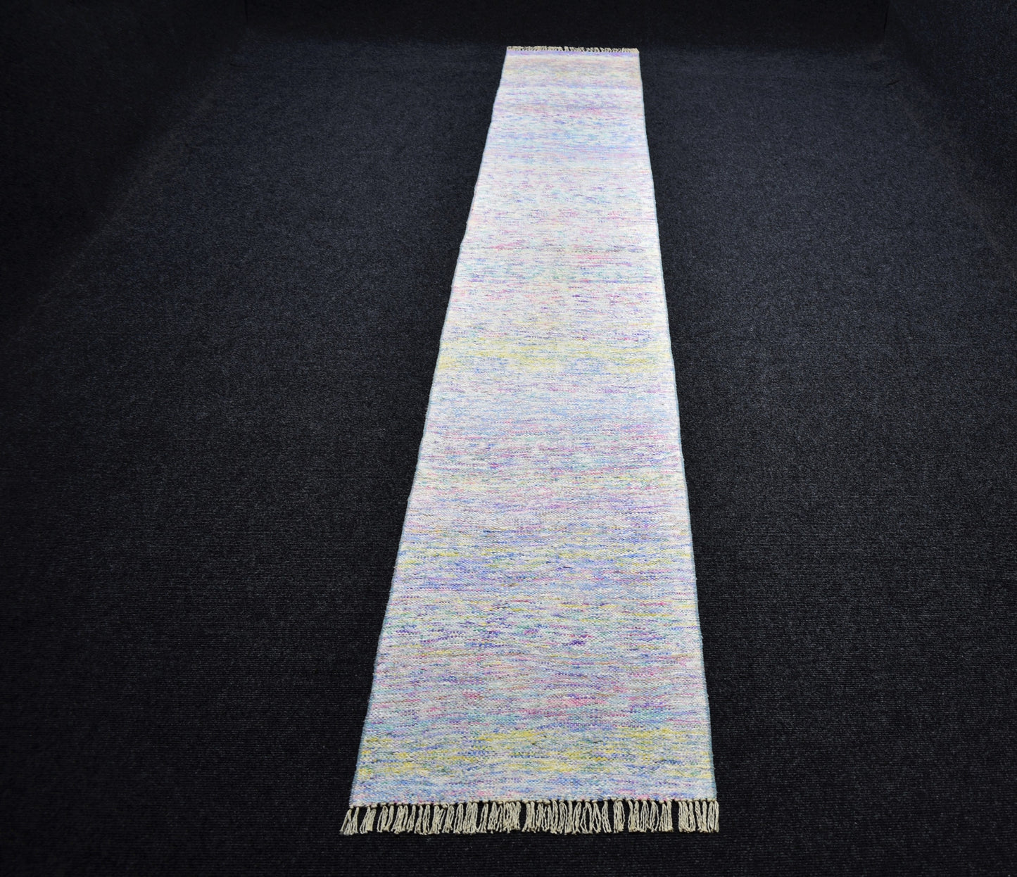 Yeni El Dokuma Okyanus Dalgalı Bukleli Pamuklu Yörük Yolluk Kilim 7261