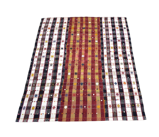 Vintage El Dokuma Otantik Reyhanlı Adana Pamuklu Yün Kilim 7265