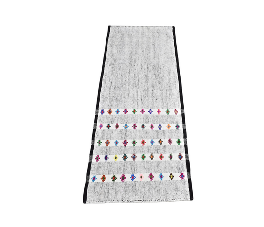 Yeni El Dokuma Nadide Ak Pamuklu Yörük Kilim 7267