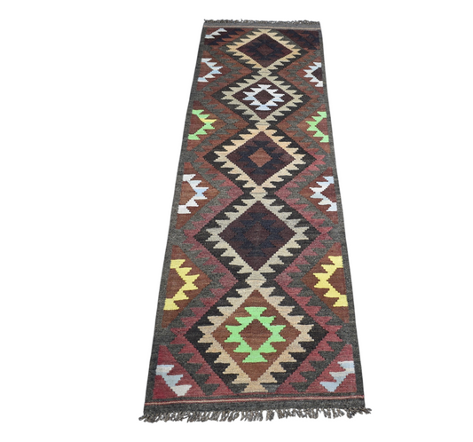 Vintage El Dokuma Nadir Himalayalar Yolluk Yün Kilim 7268