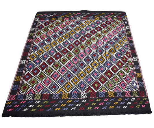 Yeni El Dokuması Eşsiz Karacadağ Cecim Yün Kilim 7290