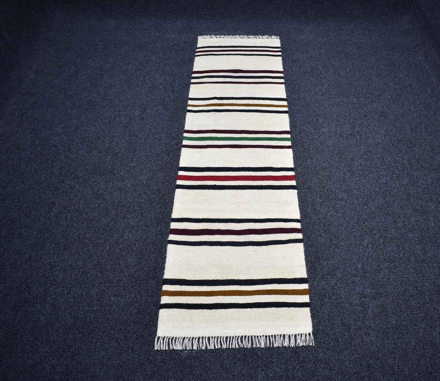 Yeni El Dokuma Çubuklu Yörük Yolluk Yün Kilim 7293