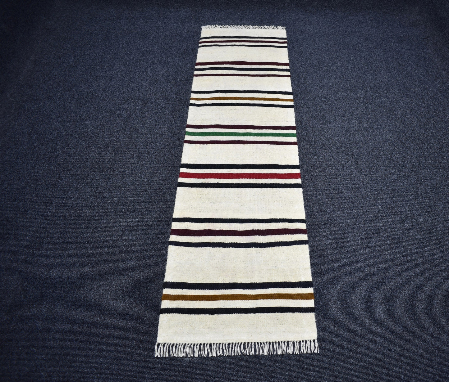 Yeni El Dokuma Çubuklu Yörük Yolluk Yün Kilim 7293