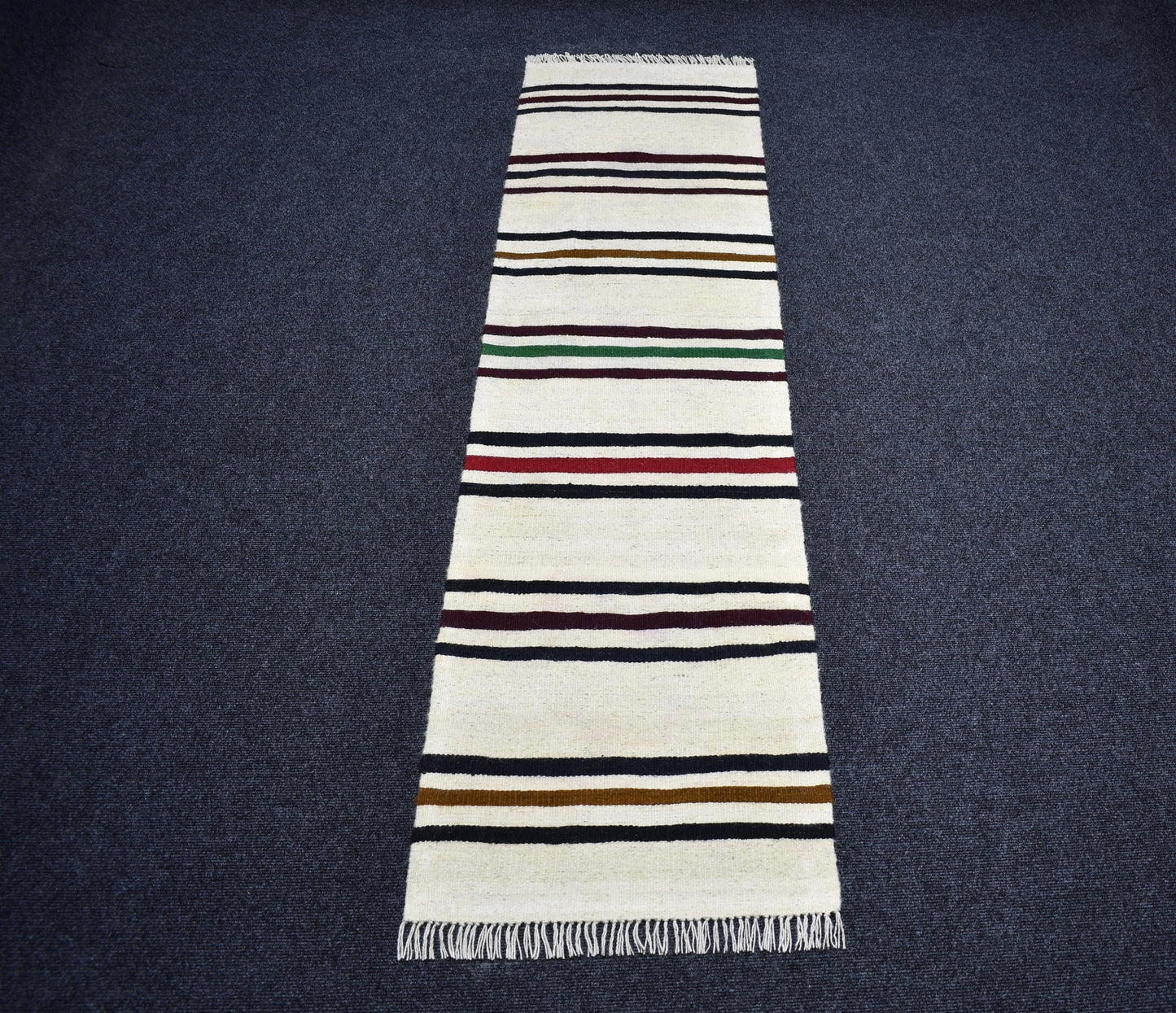 Yeni El Dokuma Çubuklu Yörük Yolluk Yün Kilim 7293