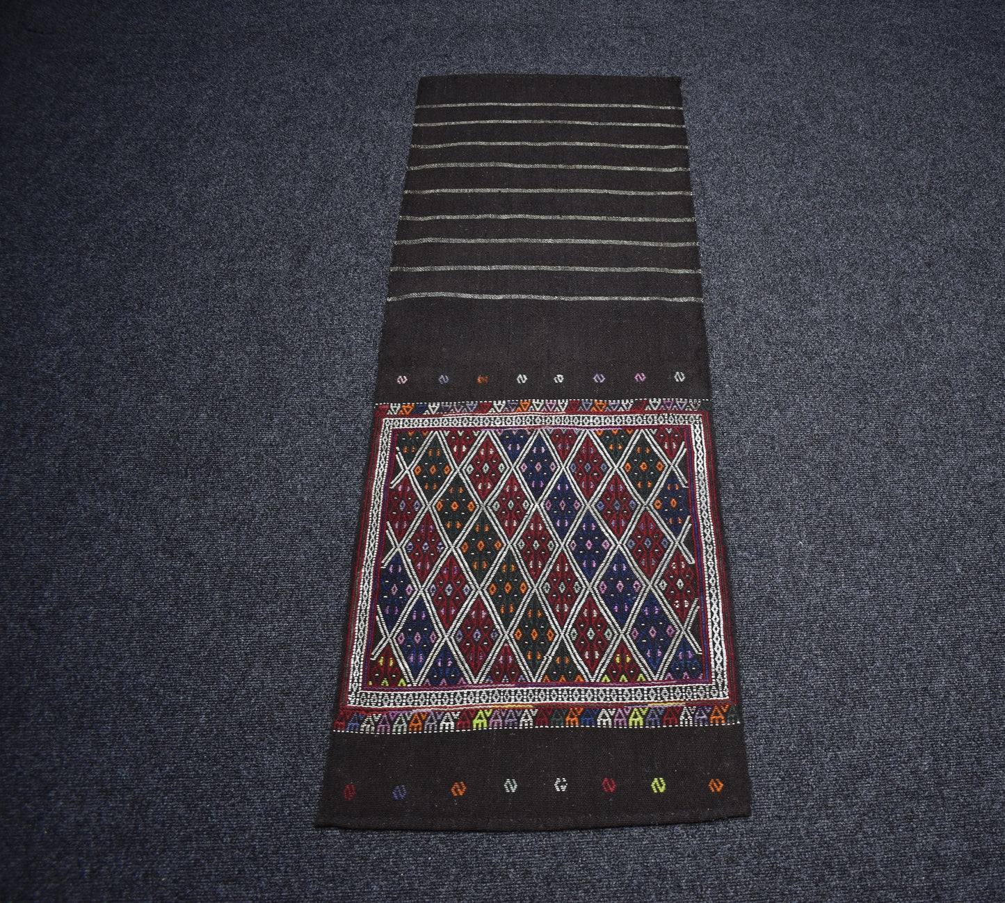 El Dokuma Nadir Geometrik Yörük Cecim Yolluk Yün Kilim 7301