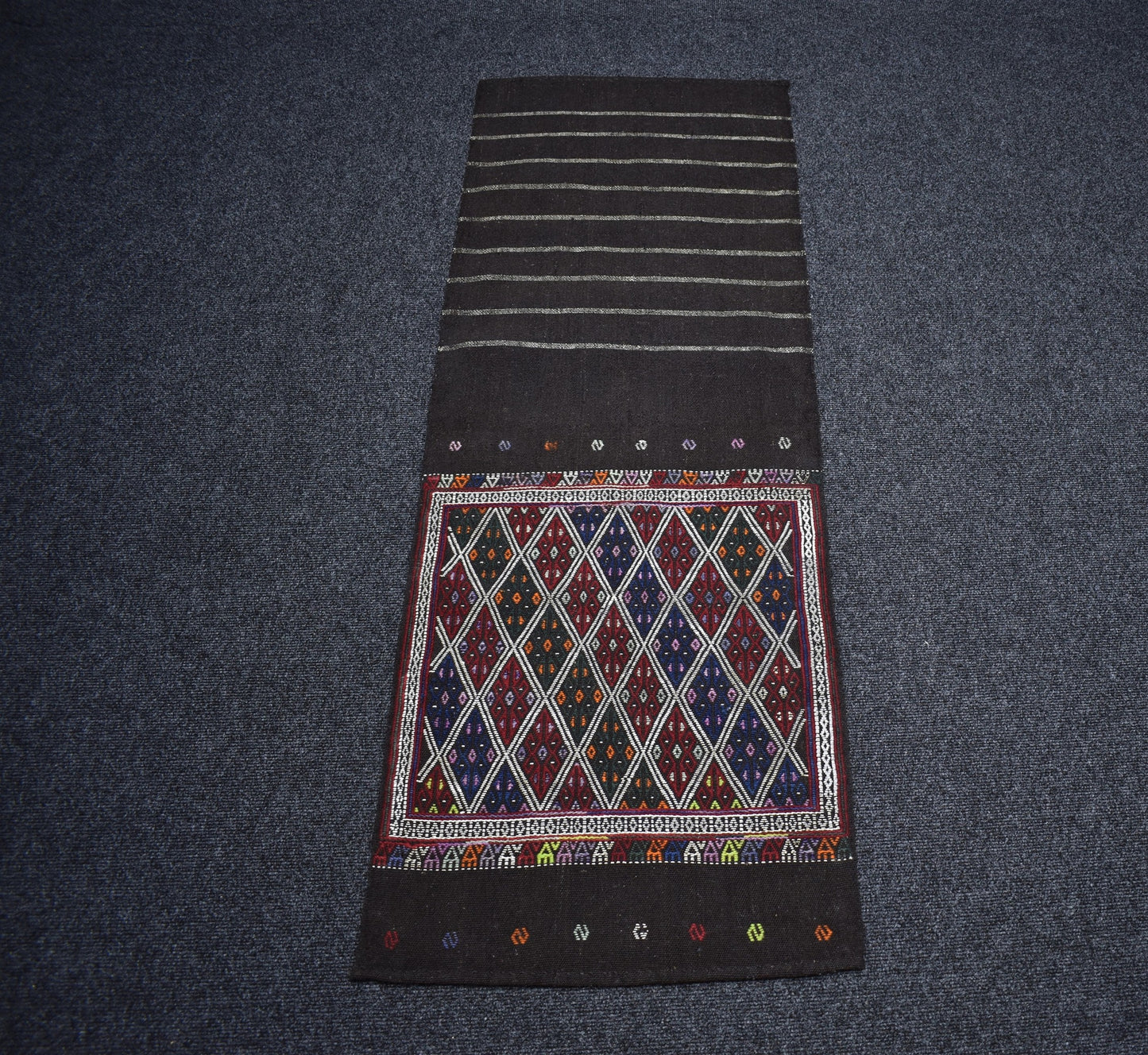 El Dokuma Nadir Geometrik Yörük Cecim Yolluk Yün Kilim 7301
