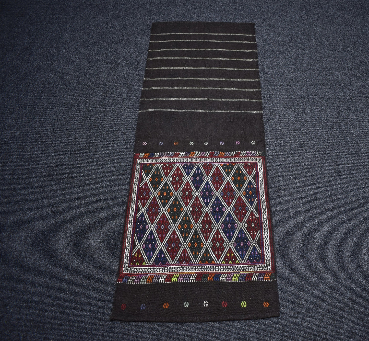 El Dokuma Nadir Geometrik Yörük Cecim Yolluk Yün Kilim 7301