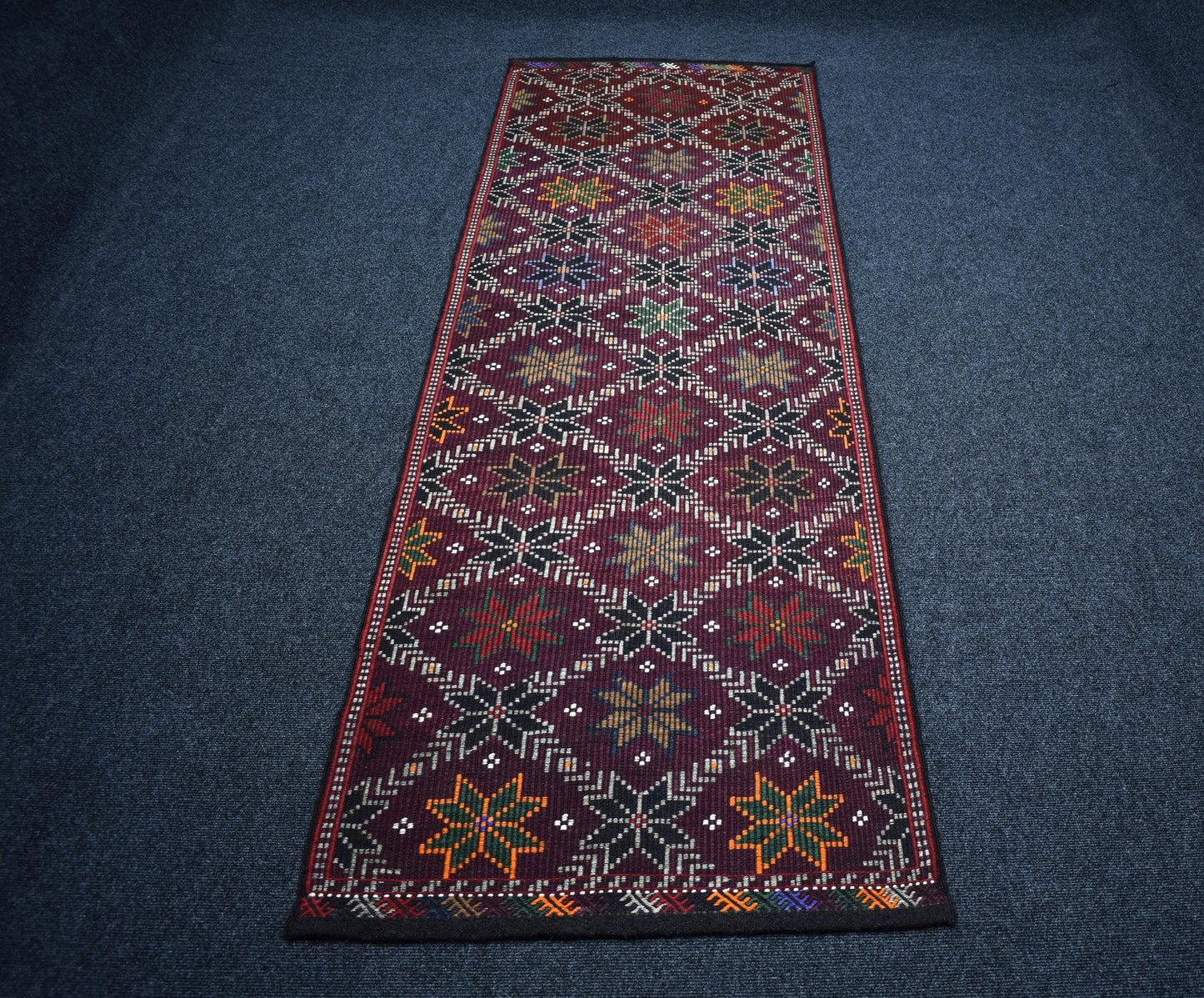 El Dokuma Ender Çiçekli Yörük Cecim Yolluk Yün Kilim 7308