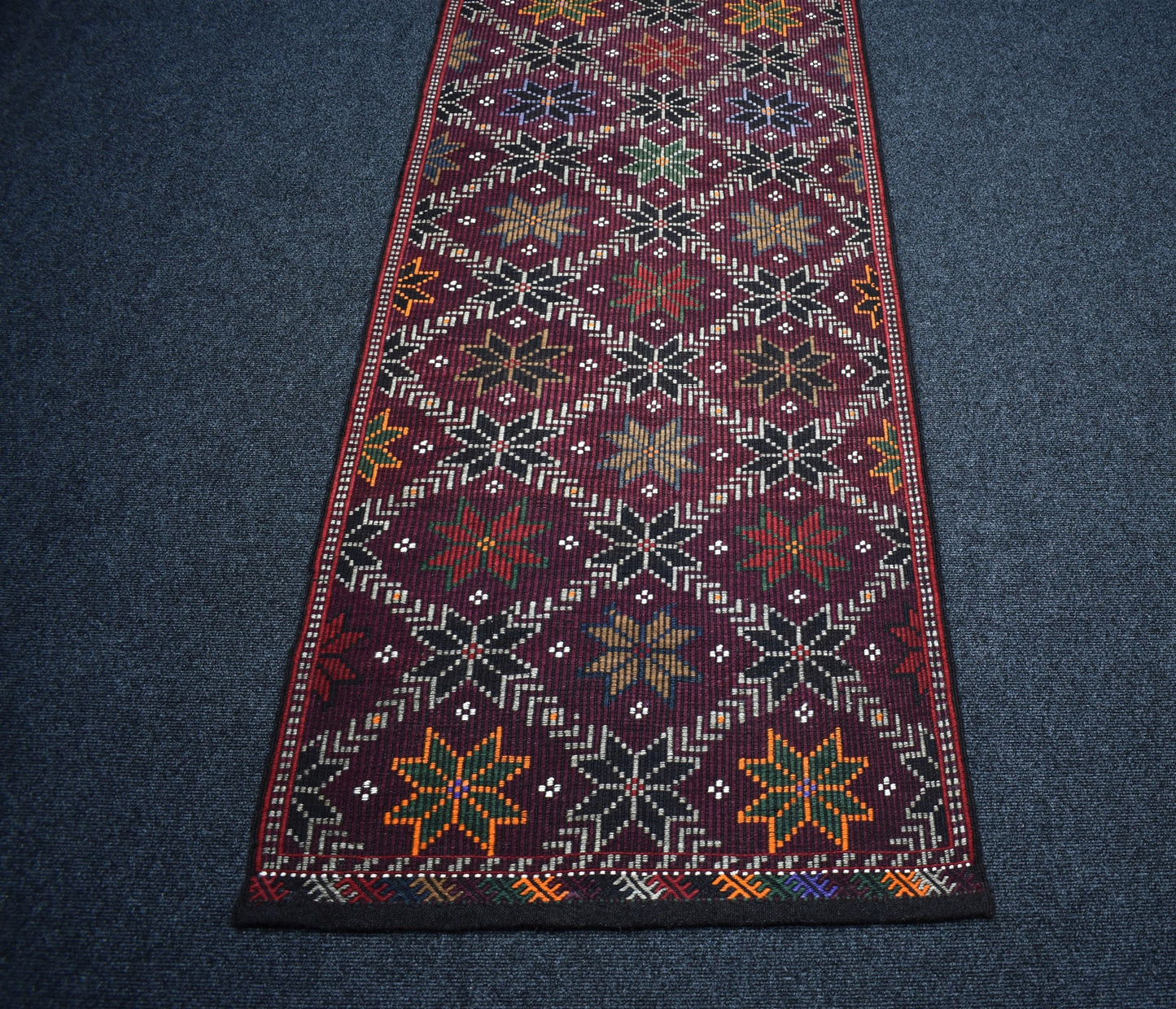 El Dokuma Ender Çiçekli Yörük Cecim Yolluk Yün Kilim 7308