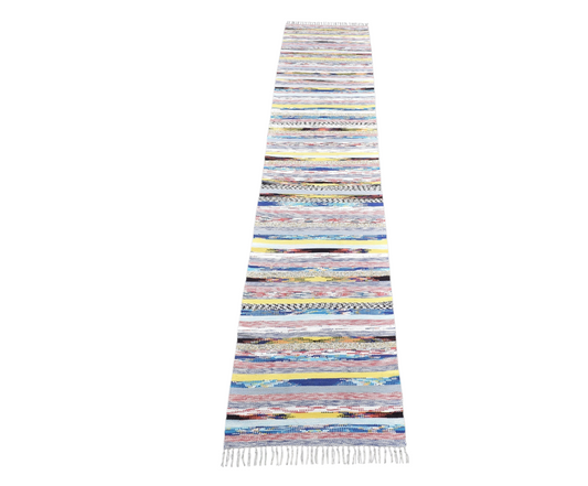 Yeni El Dokuma Okyanus Dalgalı Bukleli Pamuklu Yolluk Kilim 7327