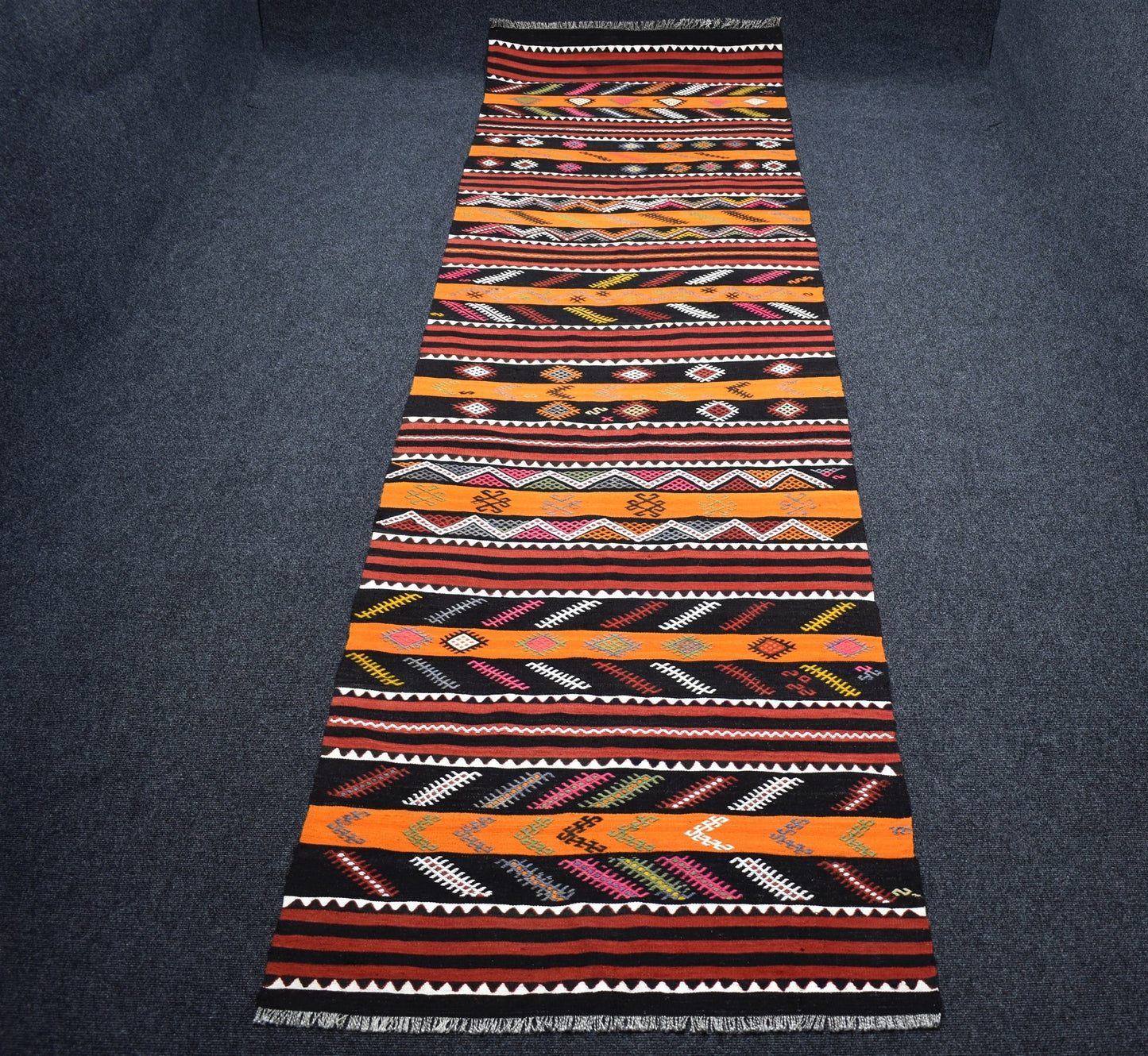 Yeni El Dokuma Yekpare Otantik Kağızman Yün Yolluk Kilim 7334