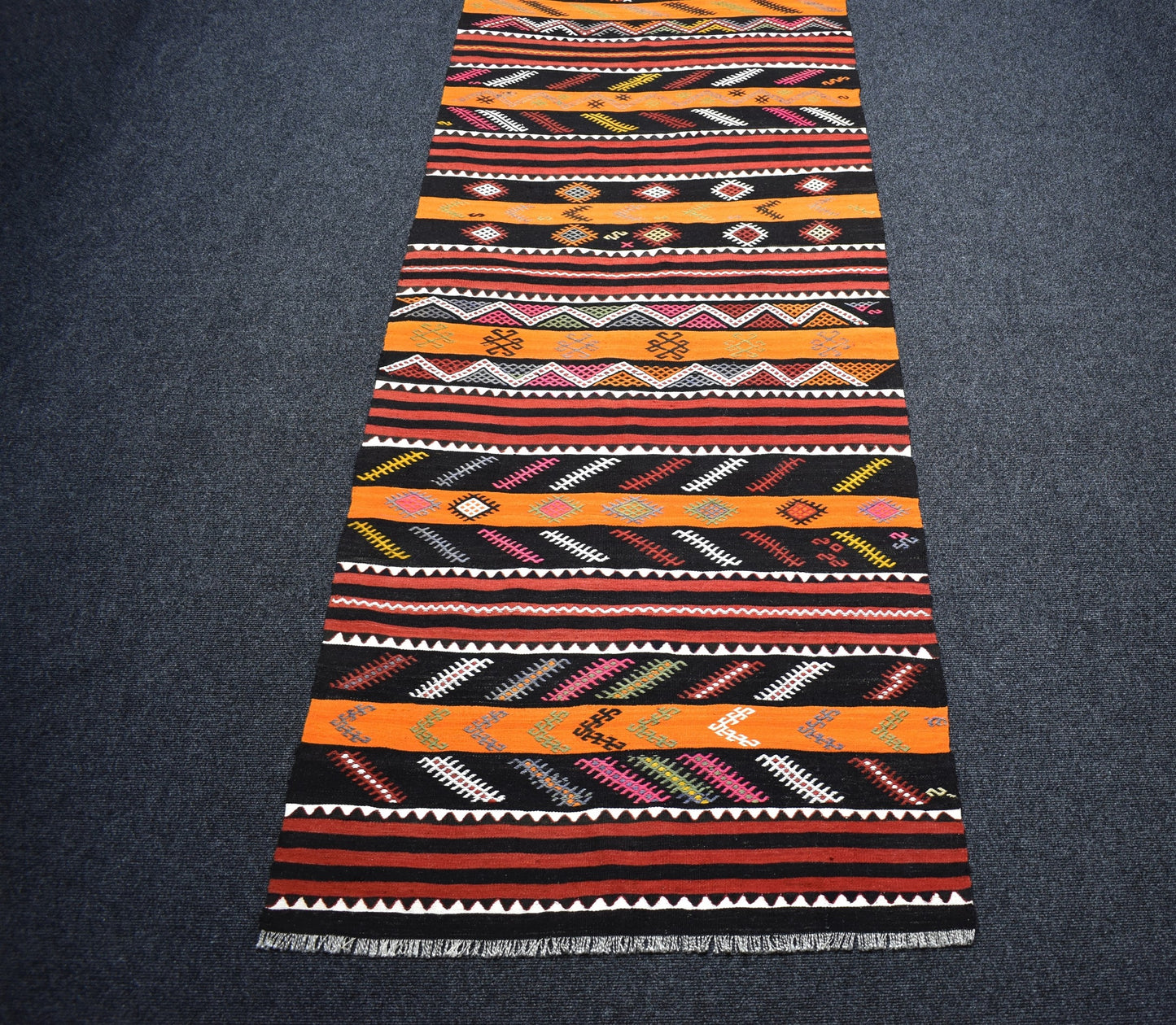 Yeni El Dokuma Yekpare Otantik Kağızman Yün Yolluk Kilim 7334