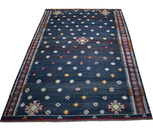 Vintage El Dokuma Bayburt Yörük Yün Kilim 7335