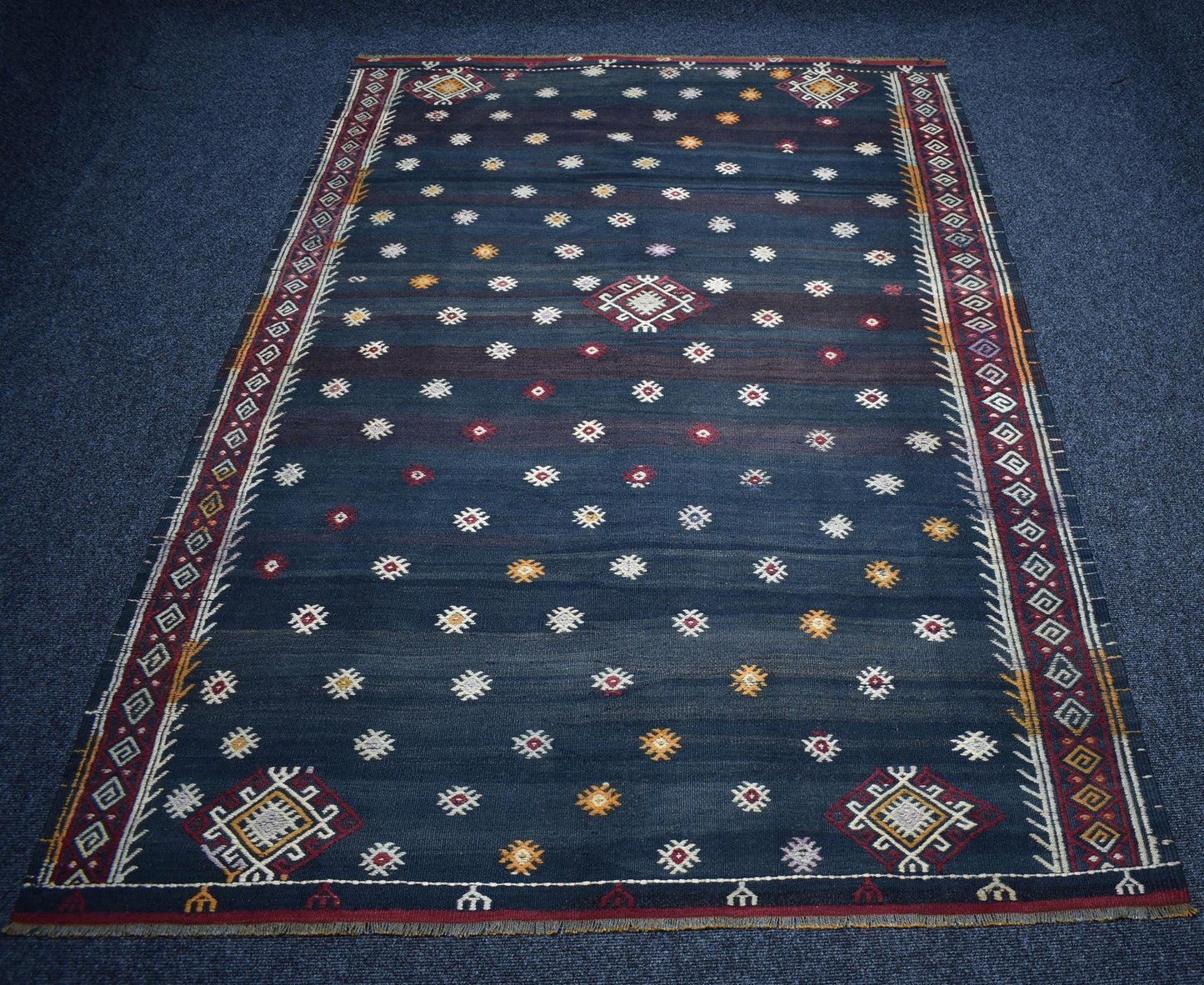 Vintage El Dokuma Bayburt Yörük Yün Kilim 7335