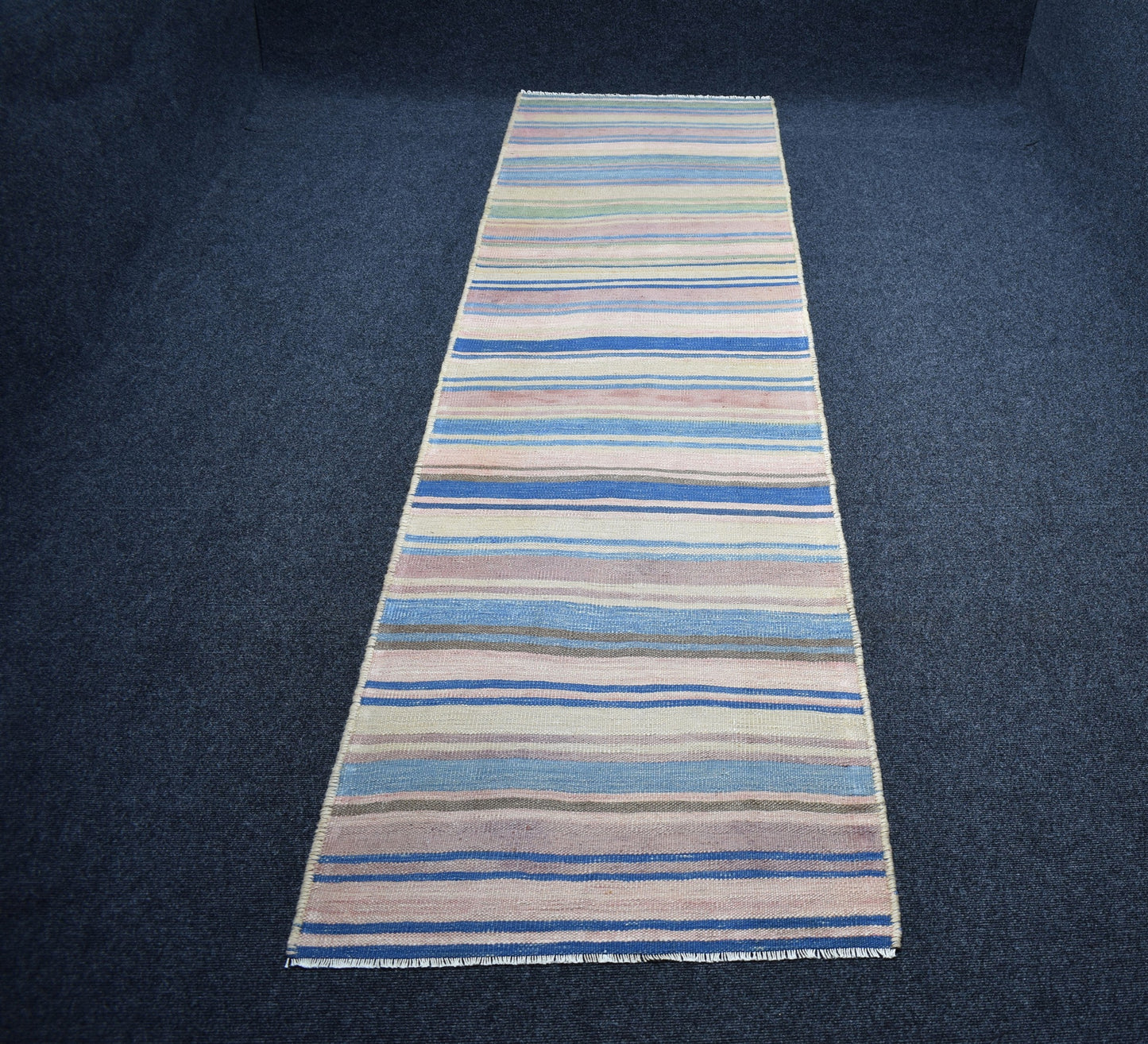 Vintage El Dokuma Nadide Pastel Herki Yolluk Yün Kilim 7336