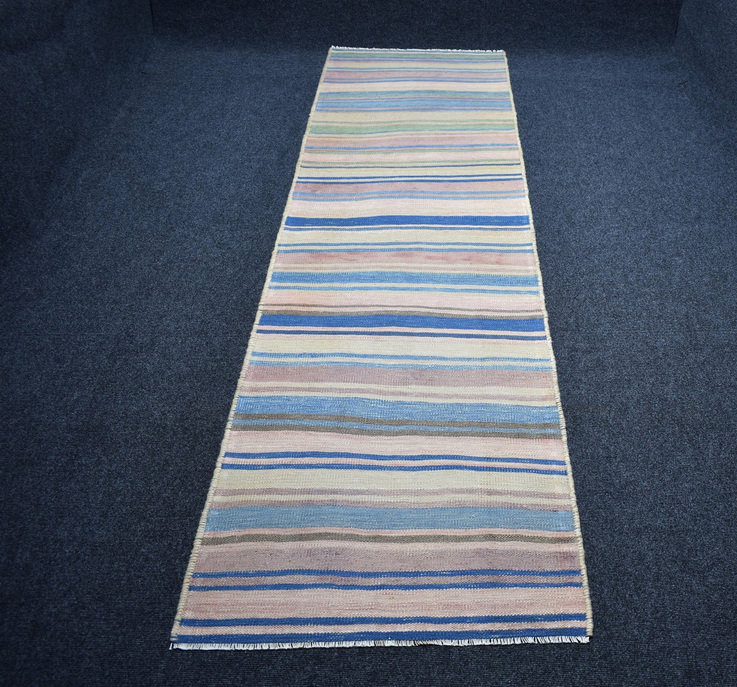 Vintage El Dokuma Nadide Pastel Herki Yolluk Yün Kilim 7336