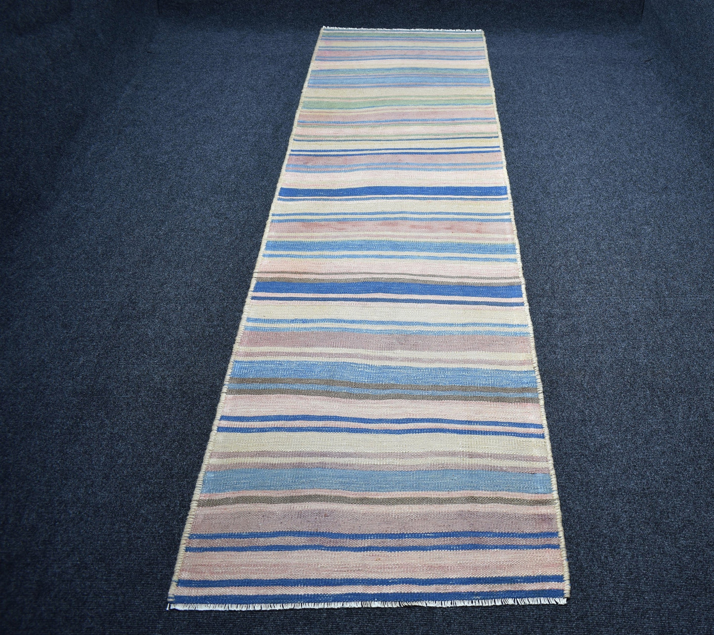 Vintage El Dokuma Nadide Pastel Herki Yolluk Yün Kilim 7336