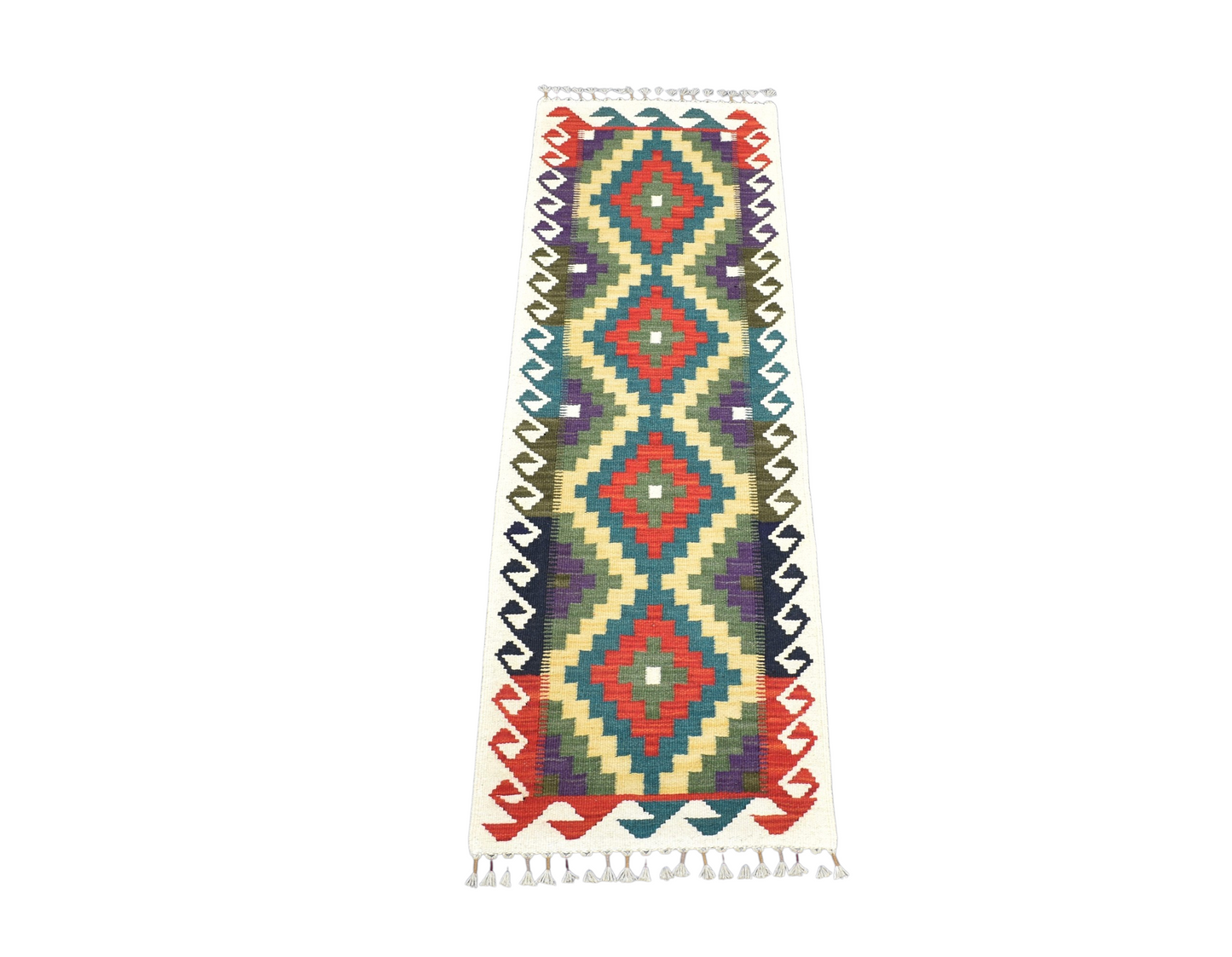 Yeni El Dokuma Cerit Yörükleri Meşhed İran Mini Yolluk Yün Kilim 7337