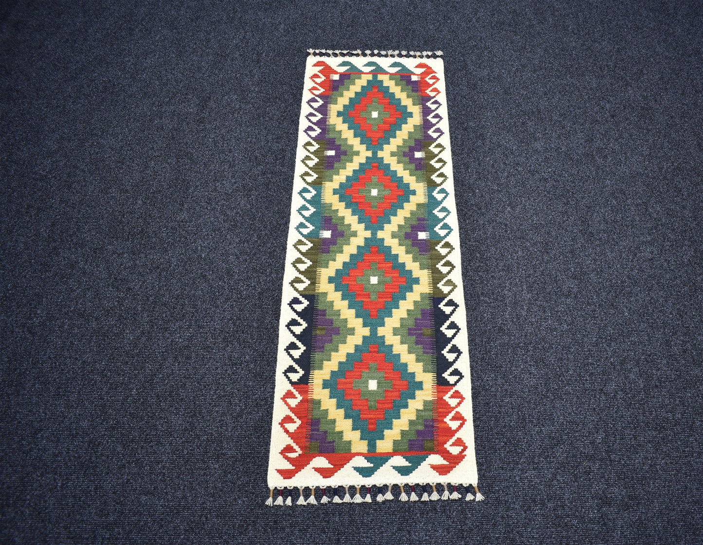 Yeni El Dokuma Cerit Yörükleri Meşhed İran Mini Yolluk Yün Kilim 7337