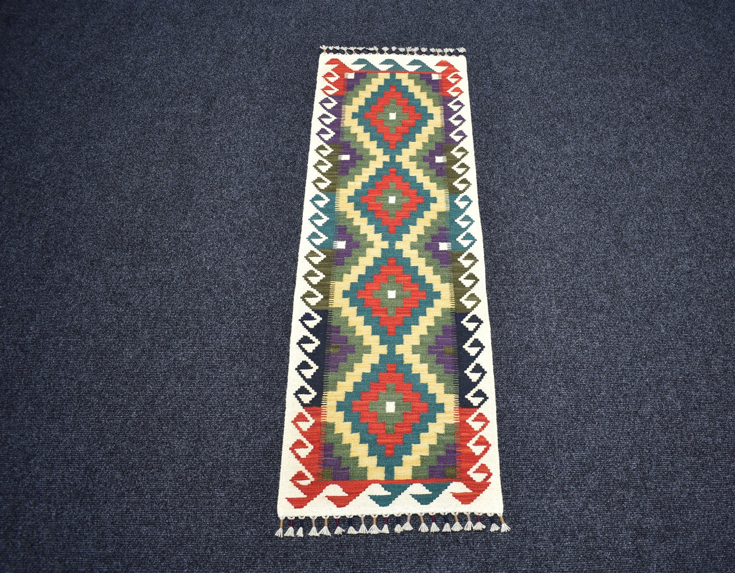 Yeni El Dokuma Cerit Yörükleri Meşhed İran Mini Yolluk Yün Kilim 7337