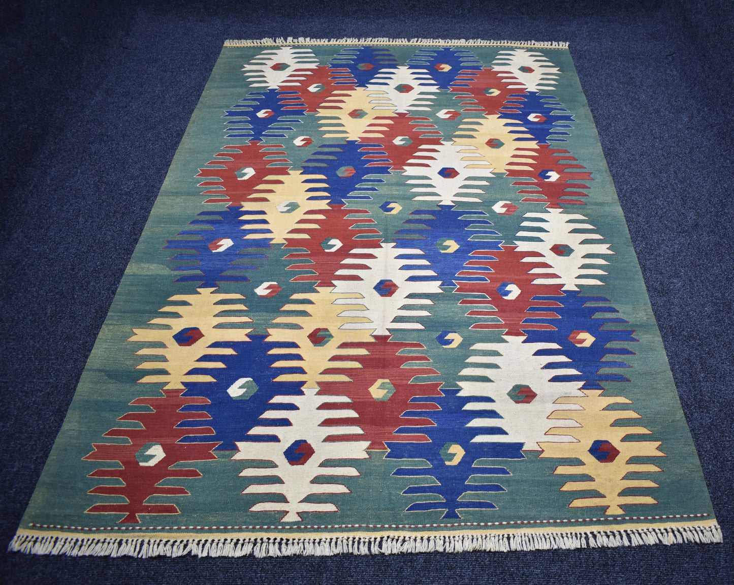 El Dokuma 5m2 Farklı Otantik Taraklı Balıkesir Yün Kilim 7338