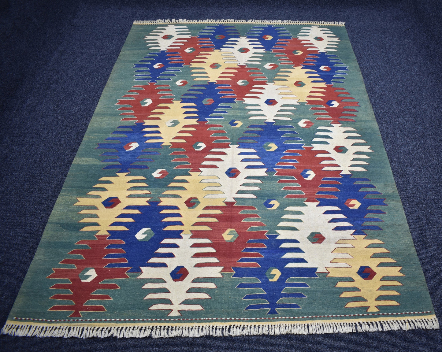 El Dokuma 5m2 Farklı Otantik Taraklı Balıkesir Yün Kilim 7338