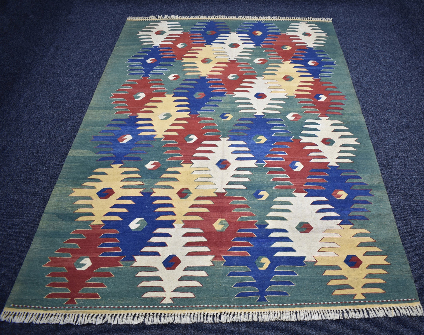 El Dokuma 5m2 Farklı Otantik Taraklı Balıkesir Yün Kilim 7338