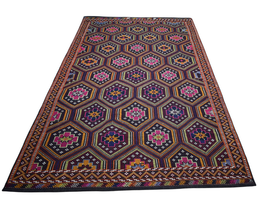 Yeni El Dokuması 7.5m2 Yekpare Otantik Çumra Yörük Yün Cecim Kilim 7341