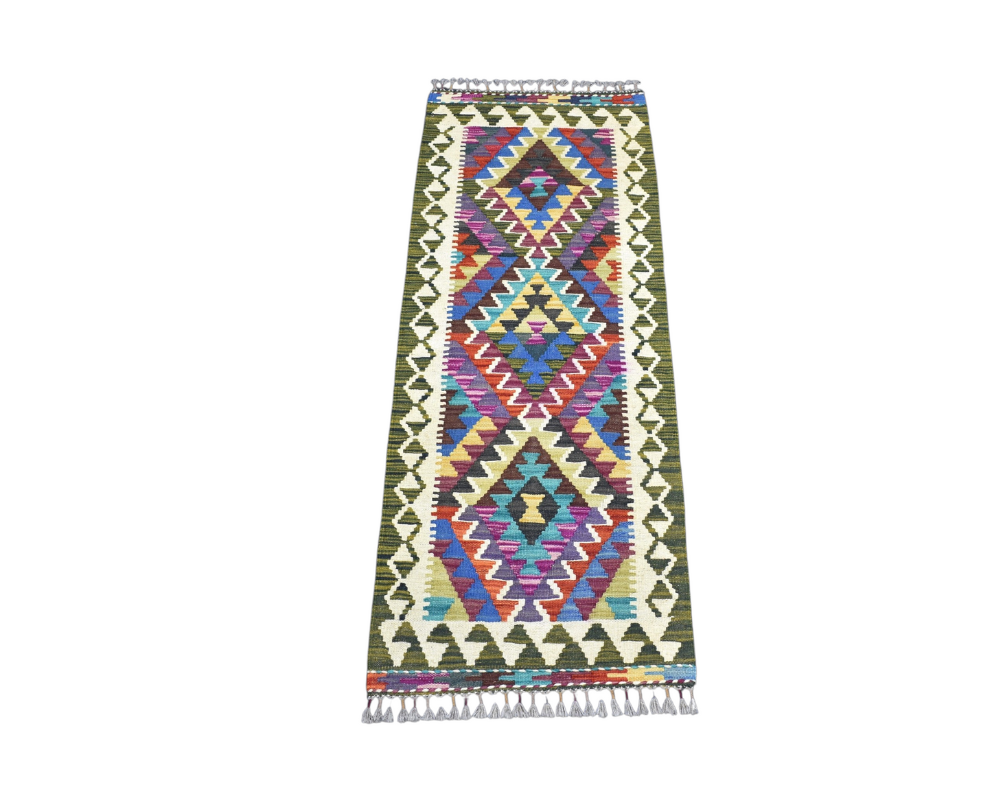 Yeni El Dokuma Meşhed Cerit Yörükleri Mini Yolluk İran Yün Kilim 7344