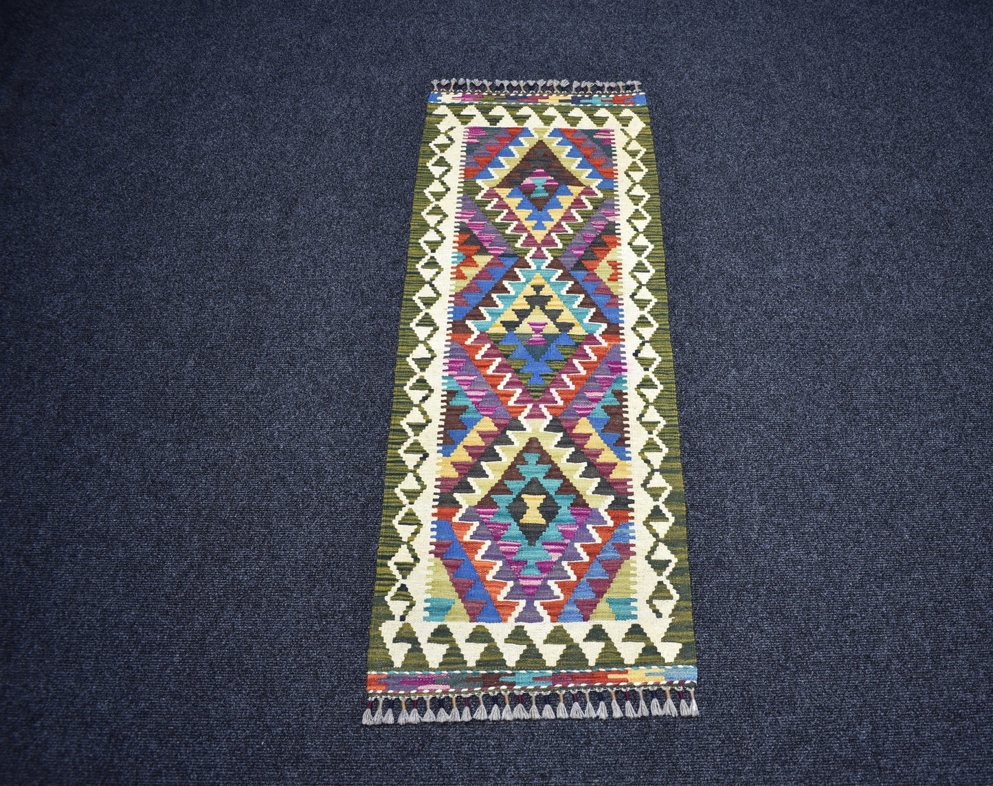 Yeni El Dokuma Meşhed Cerit Yörükleri Mini Yolluk İran Yün Kilim 7344