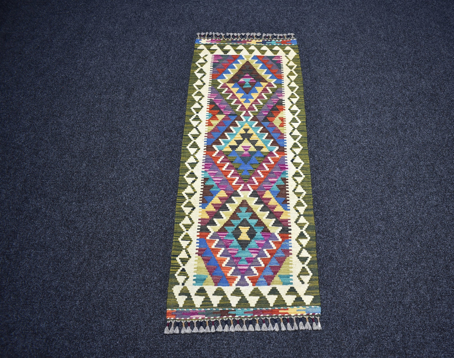 Yeni El Dokuma Meşhed Cerit Yörükleri Mini Yolluk İran Yün Kilim 7344