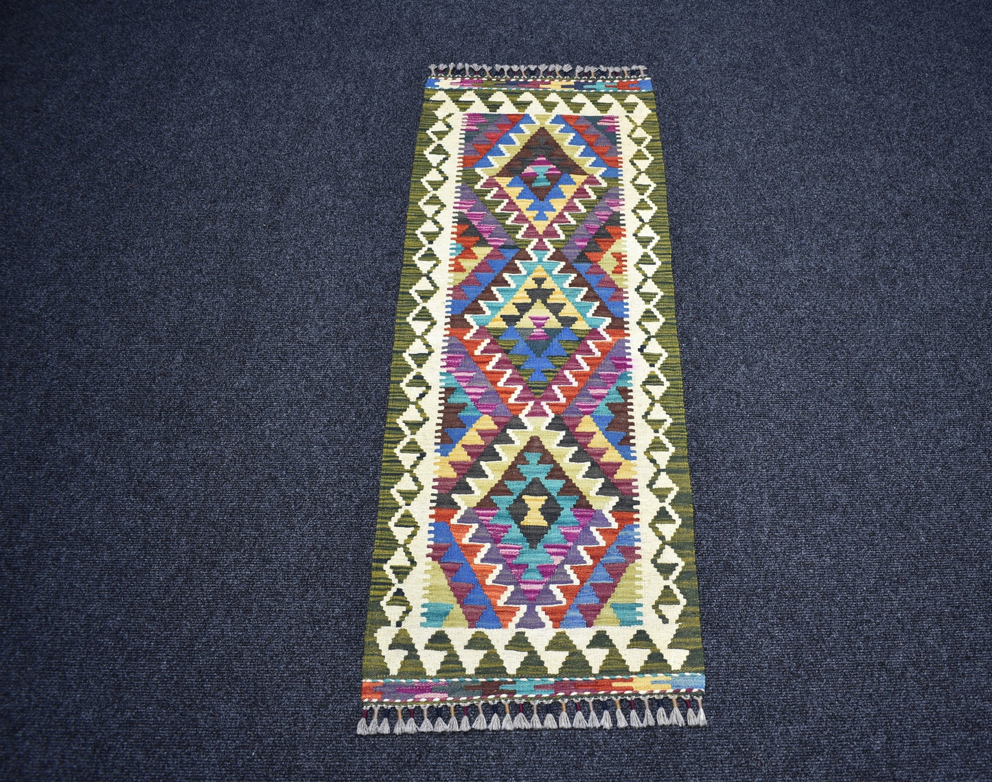 Yeni El Dokuma Meşhed Cerit Yörükleri Mini Yolluk İran Yün Kilim 7344
