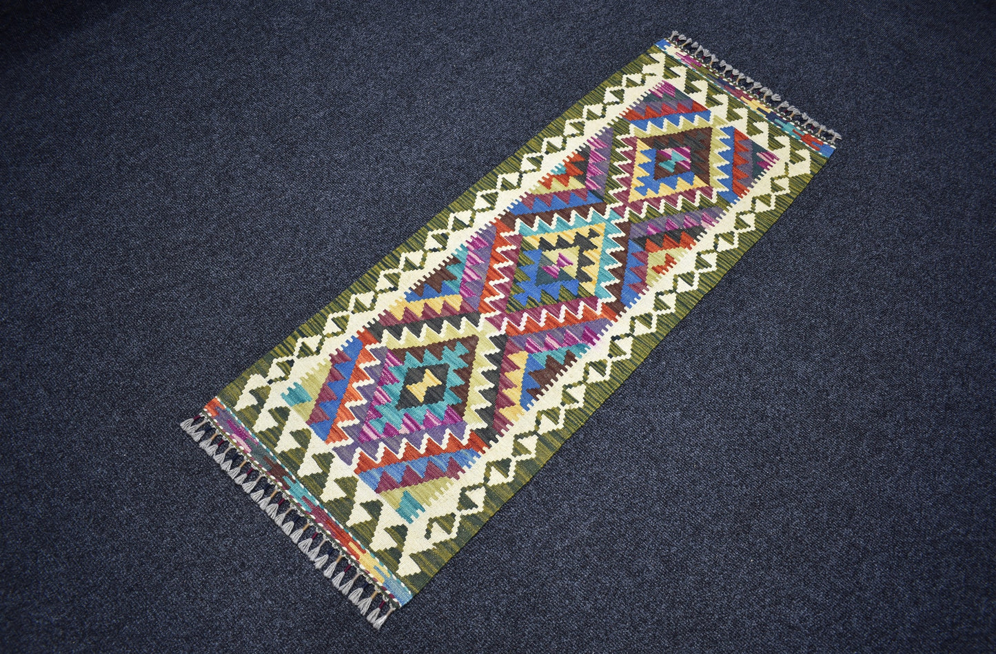 Yeni El Dokuma Meşhed Cerit Yörükleri Mini Yolluk İran Yün Kilim 7344