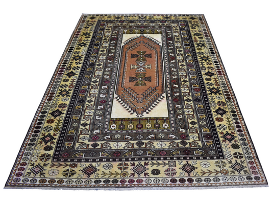 Vintage 6m2 El Dokuma Bulunmaz Bozalan Milas Muğla Yün Halı 7346