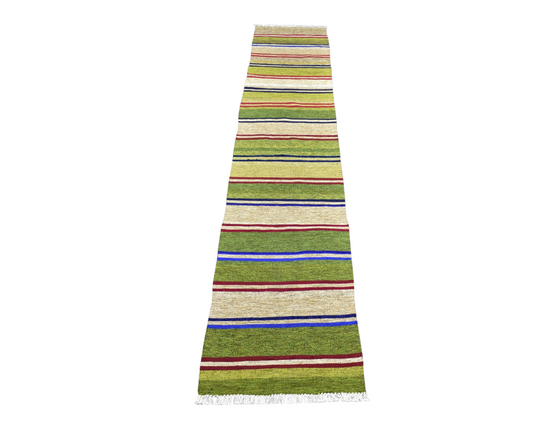 Yeni El Dokuma Rengarenk Capcanlı Balıkesir Pamuklu Bukleli Yolluk Kilim 7352