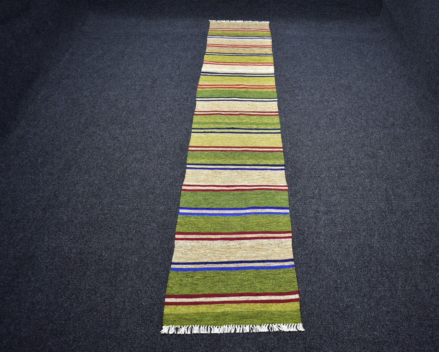 Yeni El Dokuma Rengarenk Capcanlı Balıkesir Pamuklu Bukleli Yolluk Kilim 7352
