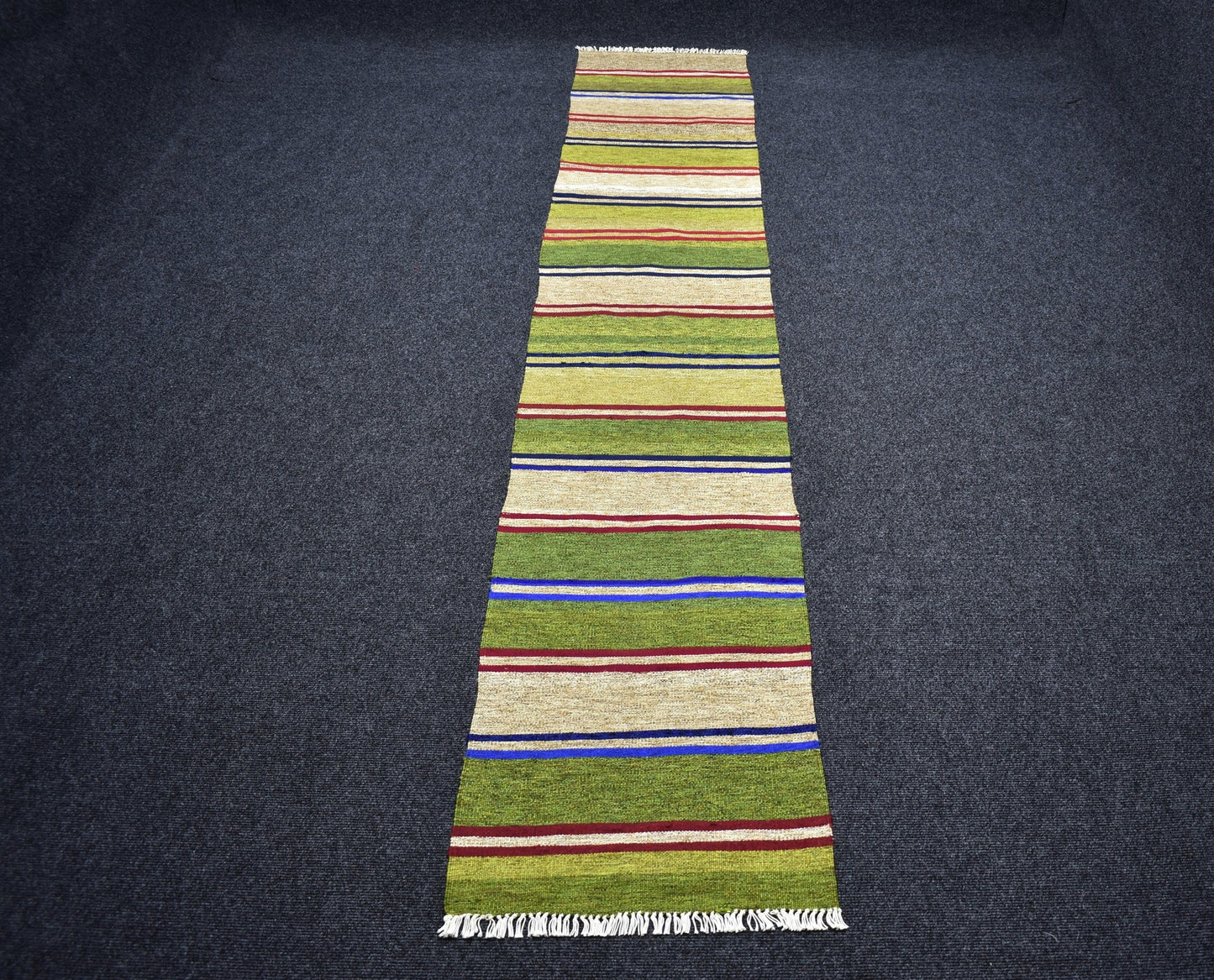 Yeni El Dokuma Rengarenk Capcanlı Balıkesir Pamuklu Bukleli Yolluk Kilim 7352